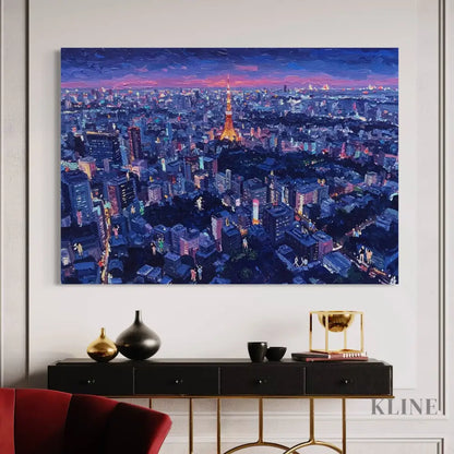 Tokyo Twilight Glow - Hand Painting