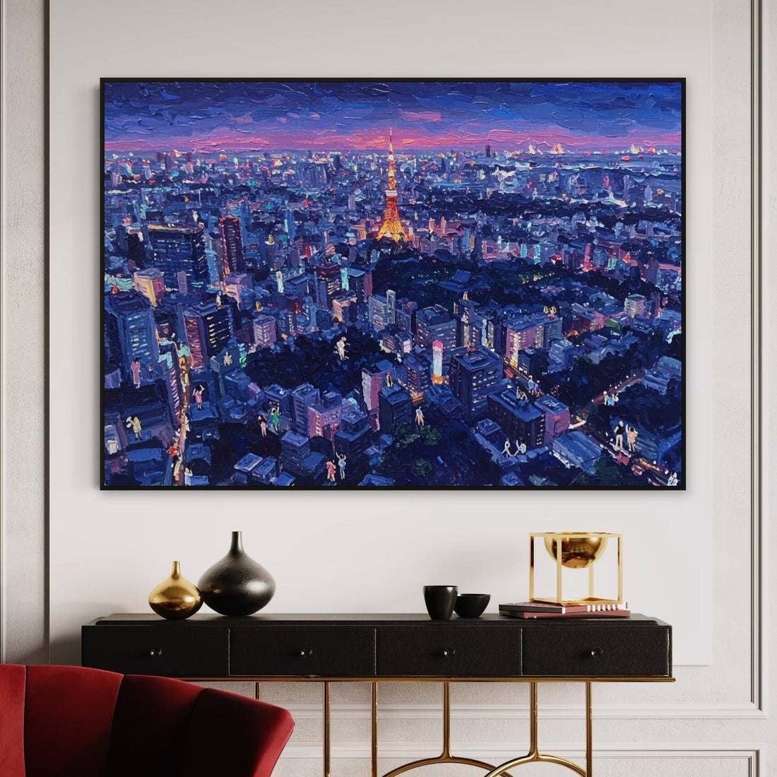 Tokyo Twilight Glow - Hand Painting