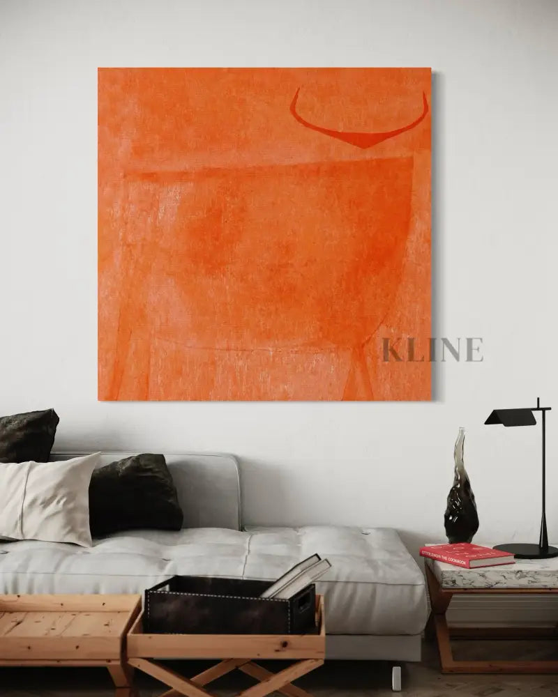 Toro Naranja - Hand Painting Große Wandkunst