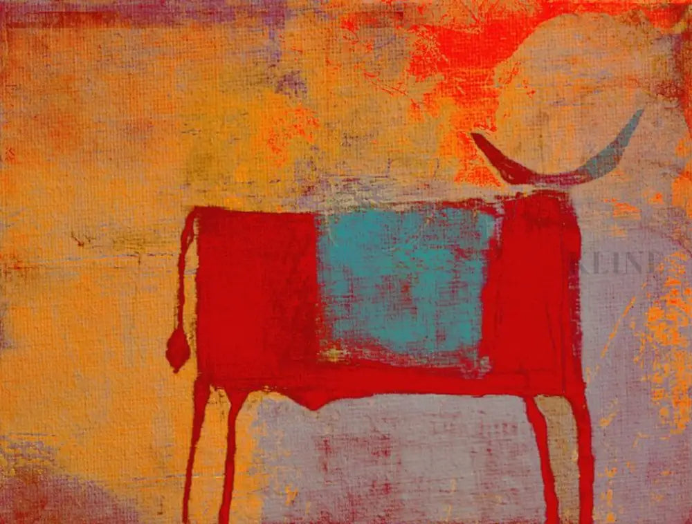 Toro Rojo - Hand Painting Arte da parete di tendenza