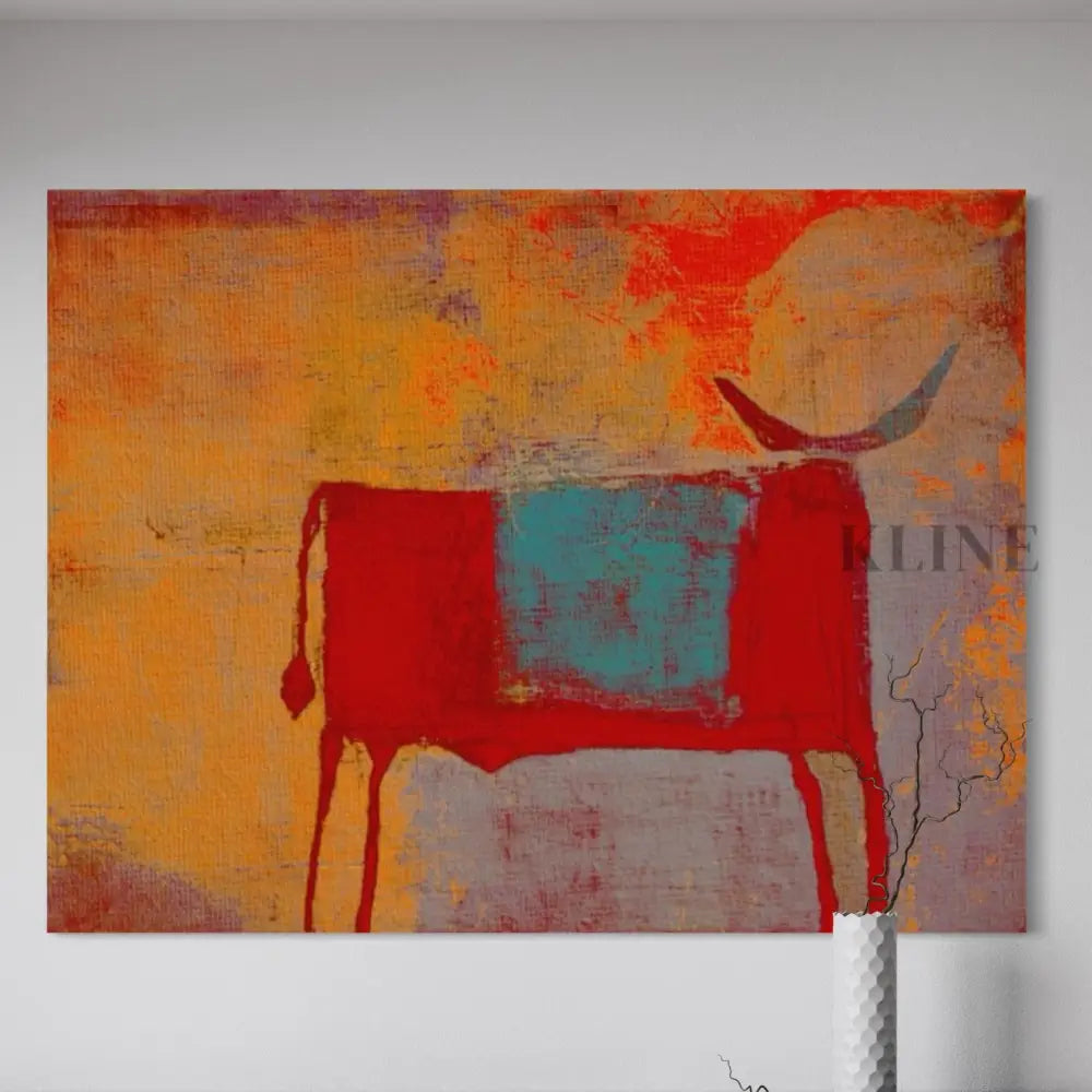 Toro Rojo - Hand Painting Dining Room Wall Art