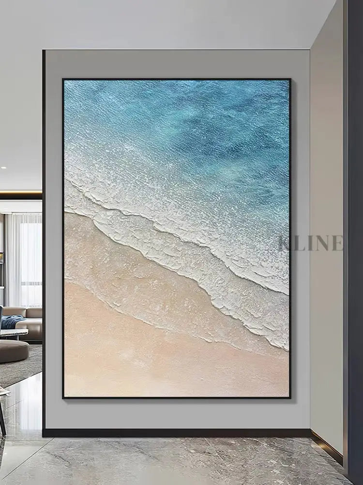 Tranquility and Seascape Textured Painting - Hand Painting Large Wall Art