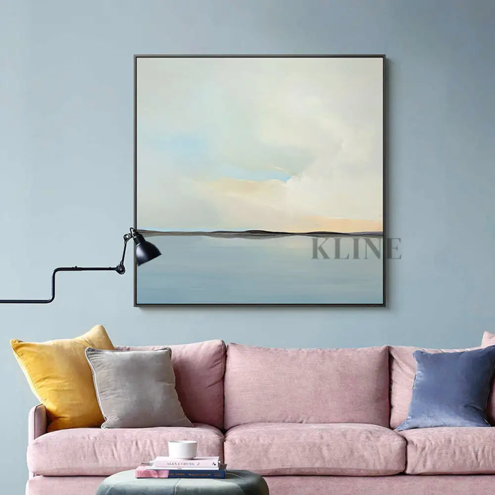Tranquility Found - Hand Painting Lounge-Wandkunst