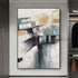 Turquoise and Black Abstract Art Painting - Hand Painting
