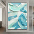 Turquoise and White Textured Wall Art - Hand Painting
