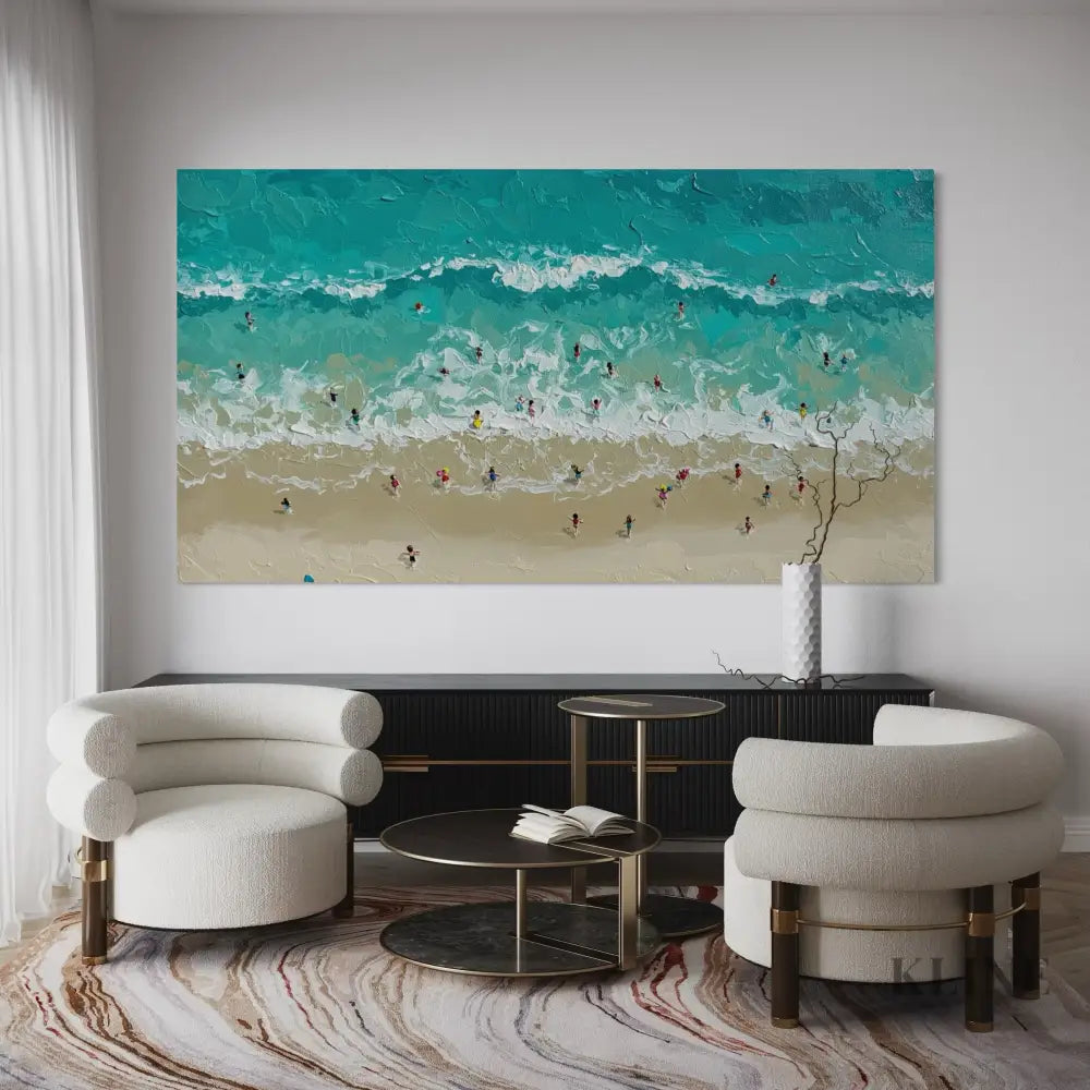 Turquoise Embrace 1 - Hand Painting 