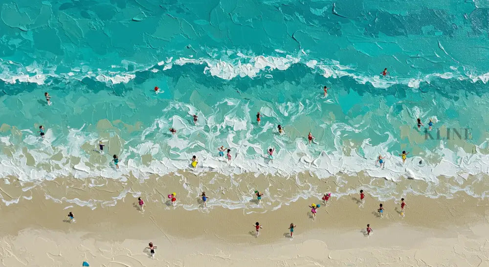 Turquoise Embrace 1 - Hand Painting Seascape Paintings
