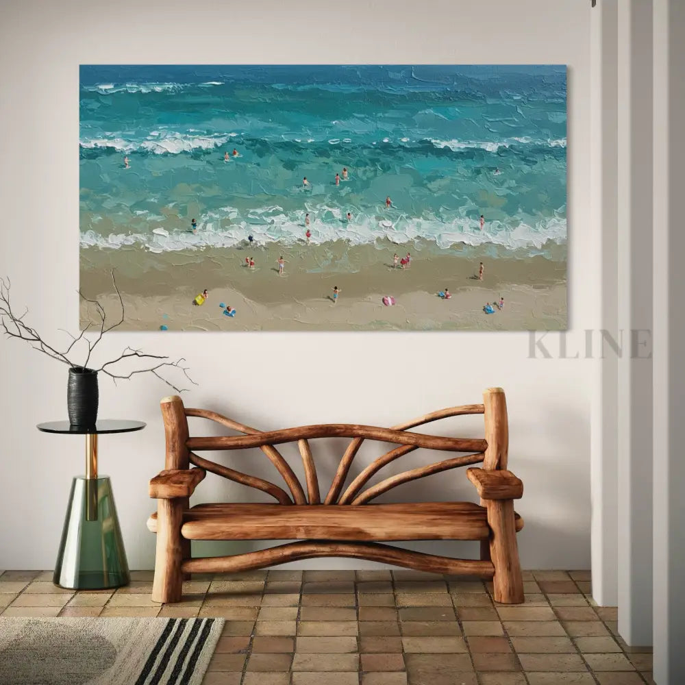Turquoise Embrace 2 - Hand Painting Ocean Coastal Wall Art