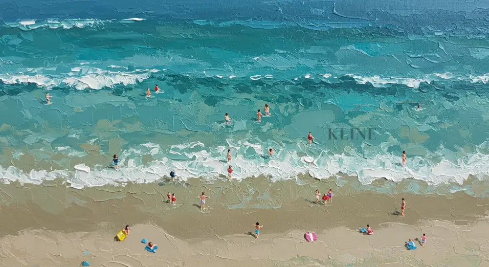 Turquoise Embrace 2 - Hand Painting Arte de la pared del salón