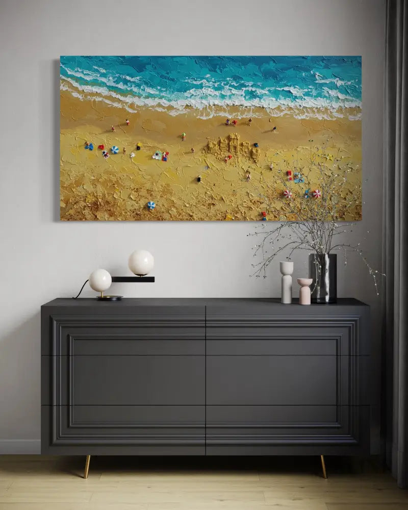 Turquoise Embrace 3 - Hand Painting Large Wall Art