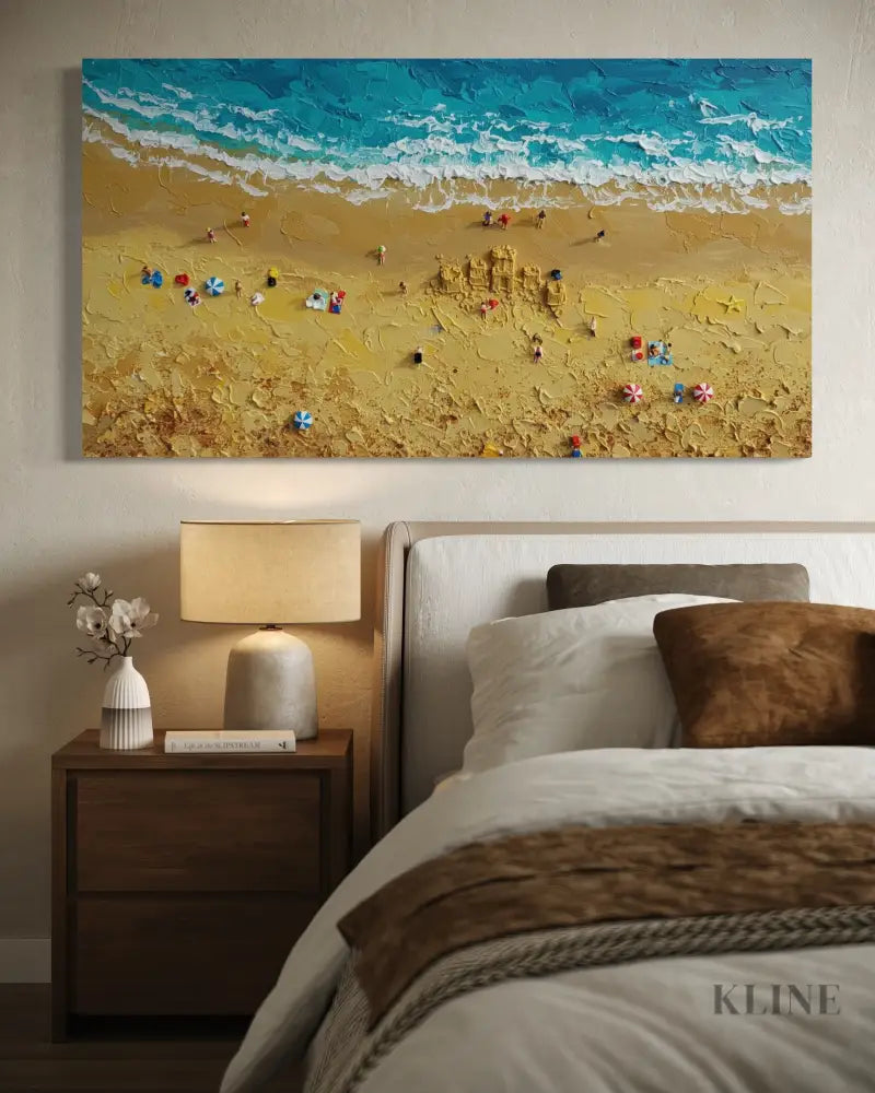 Turquoise Embrace 3 - Hand Painting Large Wall Art