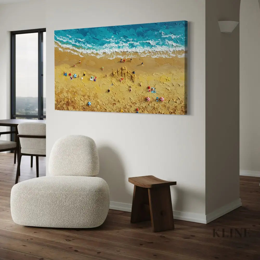 Turquoise Embrace 3 - Hand Painting Large Wall Art