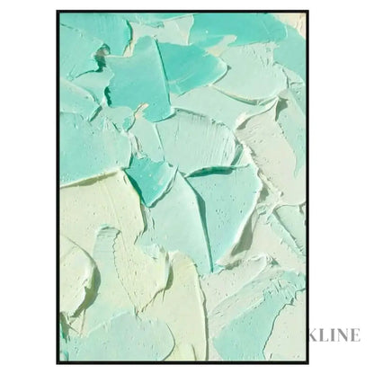 Turquoise Heavy Textured Painting - Hand Painting