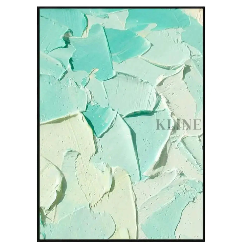Turquoise Heavy Textured Painting - Hand Painting