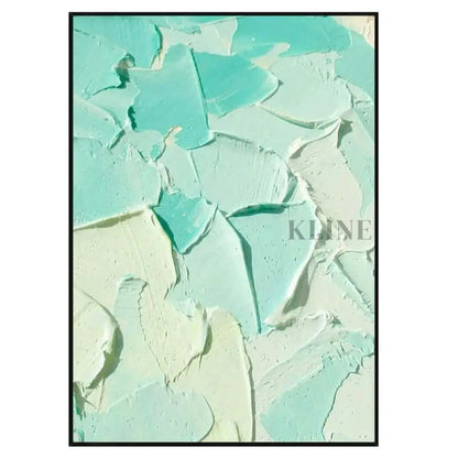 Turquoise Heavy Textured Painting - Hand Painting