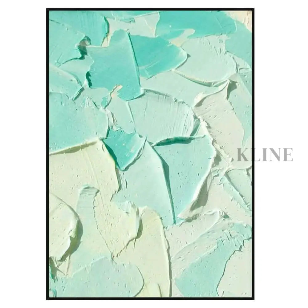 Turquoise Heavy Textured Painting - Hand Painting 
