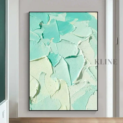 Turquoise Heavy Textured Painting - Hand Painting
