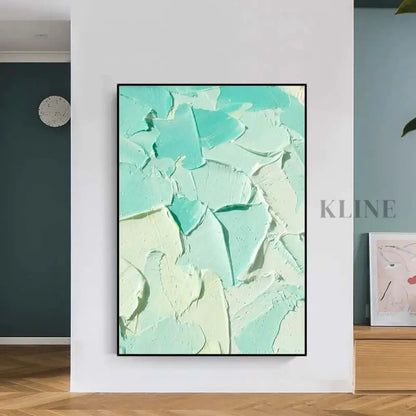 Turquoise Heavy Textured Painting - Hand Painting