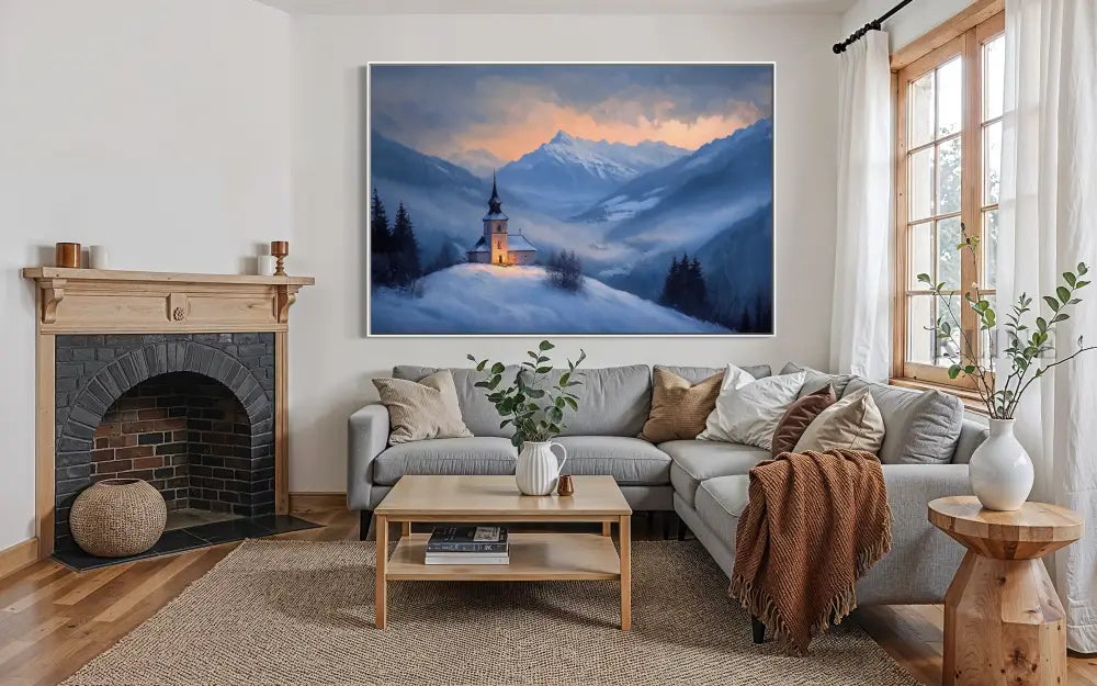 Twilight Chapel in the Valley - Hand Painting