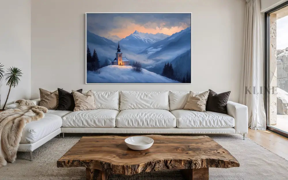 Twilight Chapel in the Valley - Hand Painting