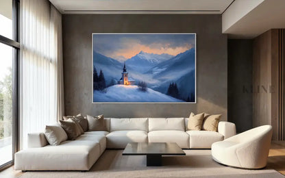 Twilight Chapel in the Valley - Hand Painting