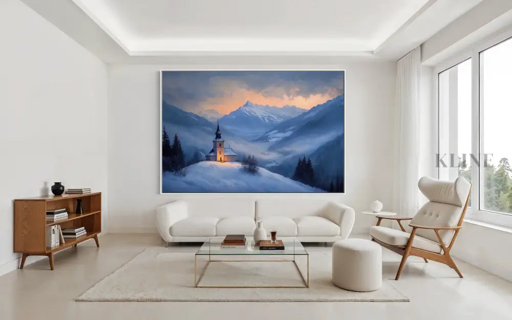 Twilight Chapel in the Valley - Hand Painting