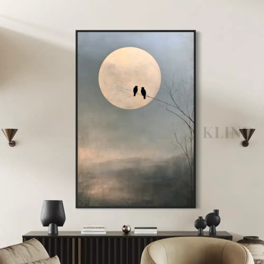 Two Under the Moon - Hand Painting 