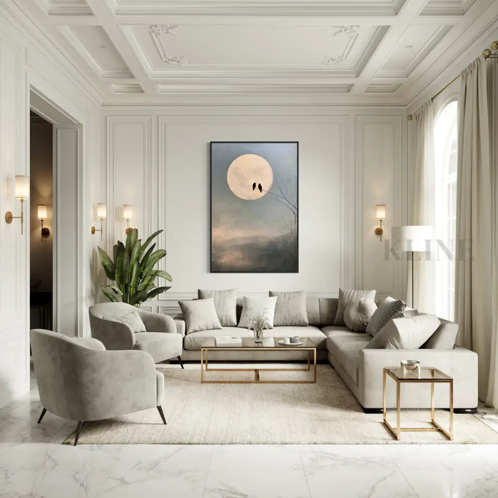 Two Under the Moon - Hand Painting 