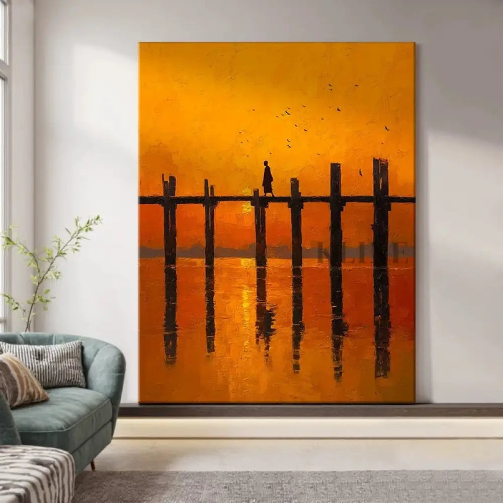 U Bein Bridge at Sunset - Hand Painting