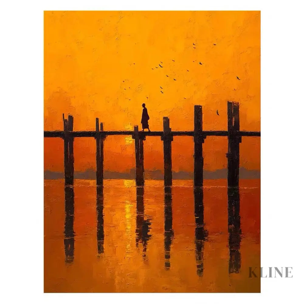 U Bein Bridge at Sunset - Hand Painting