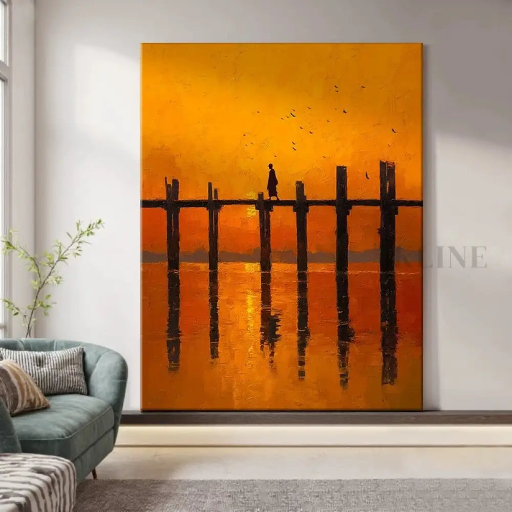 U Bein Bridge at Sunset - Hand Painting Travel Collection