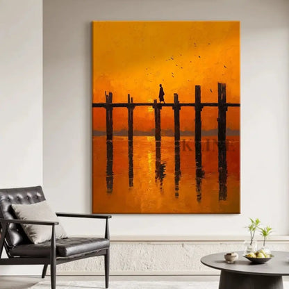 U Bein Bridge at Sunset - Hand Painting