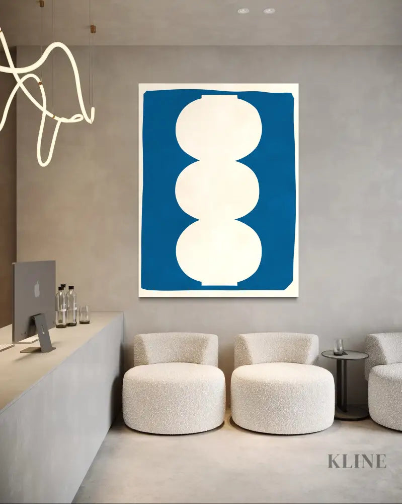 Vase on Blue Background 1 - Hand Painting 