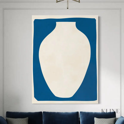 Vase on Blue Background 2 - Hand Painting