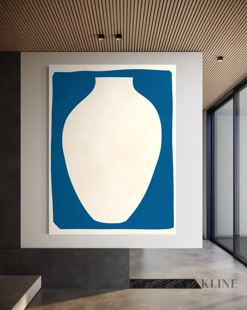 Vase on Blue Background 2 - Hand Painting