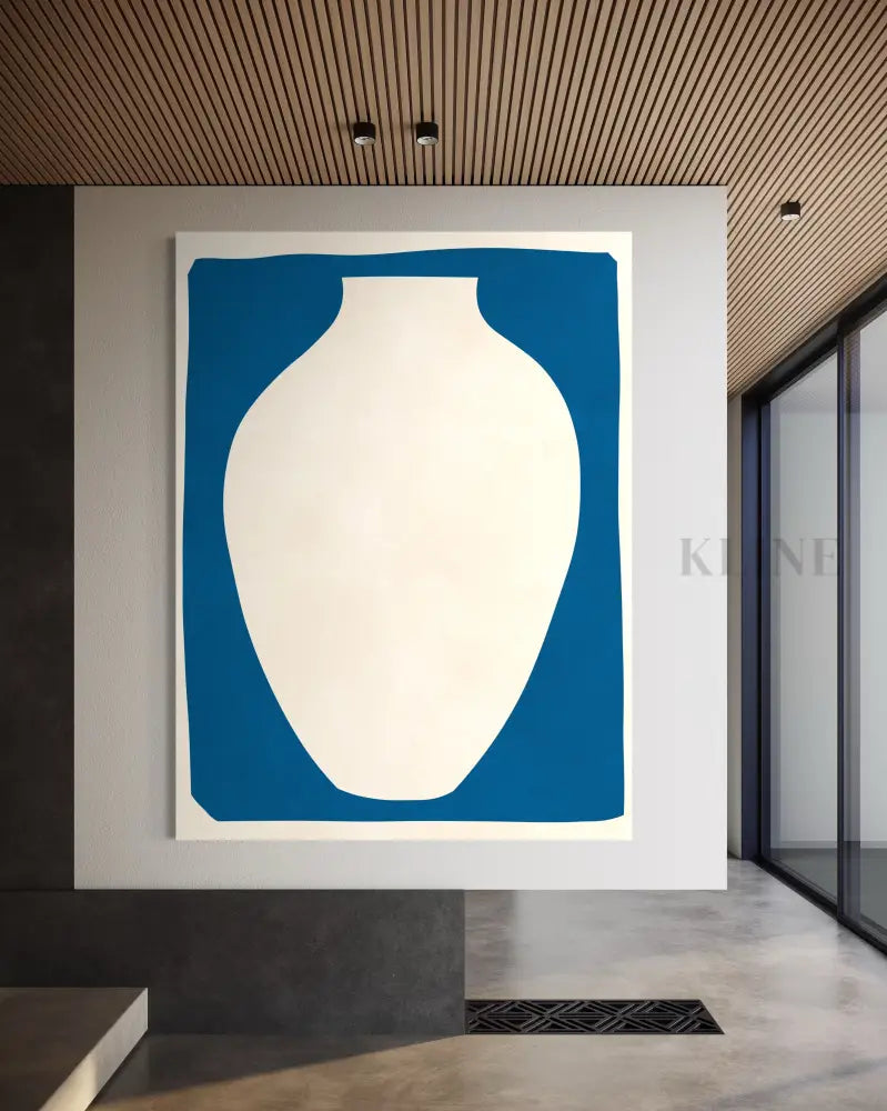 Vase on Blue Background 2 - Hand Painting