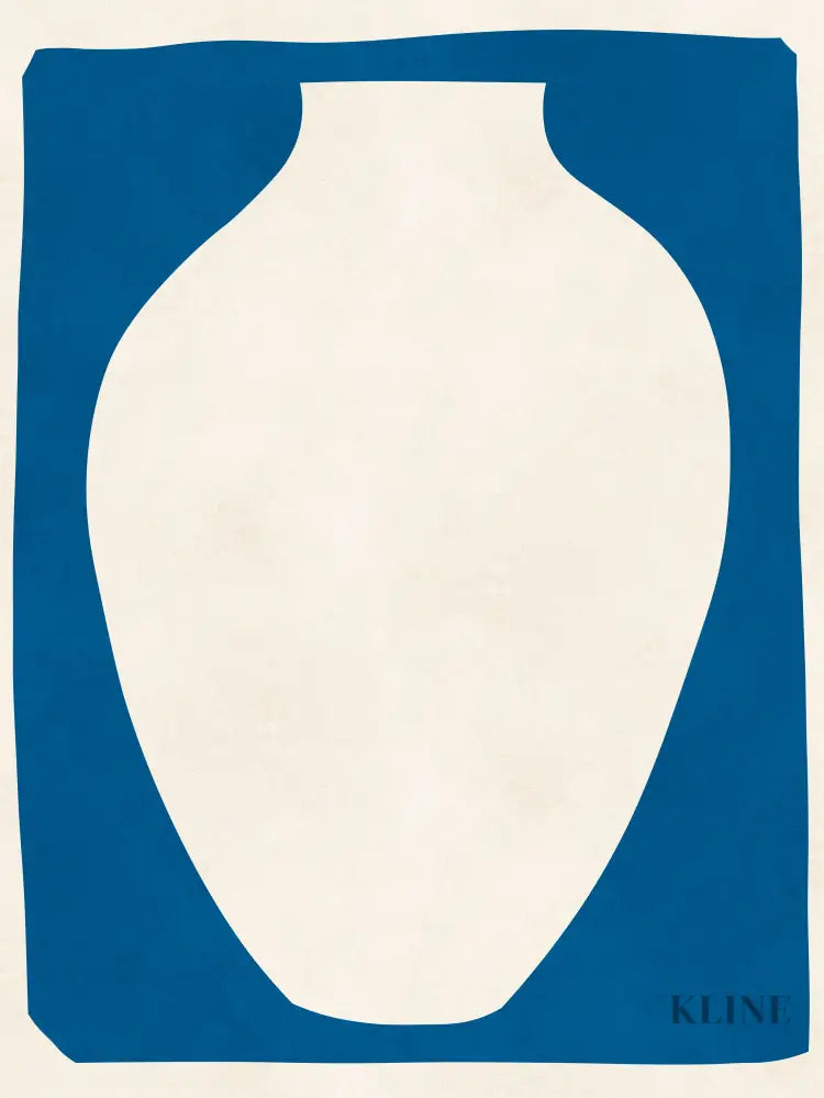 Vase on Blue Background 2 - Hand Painting