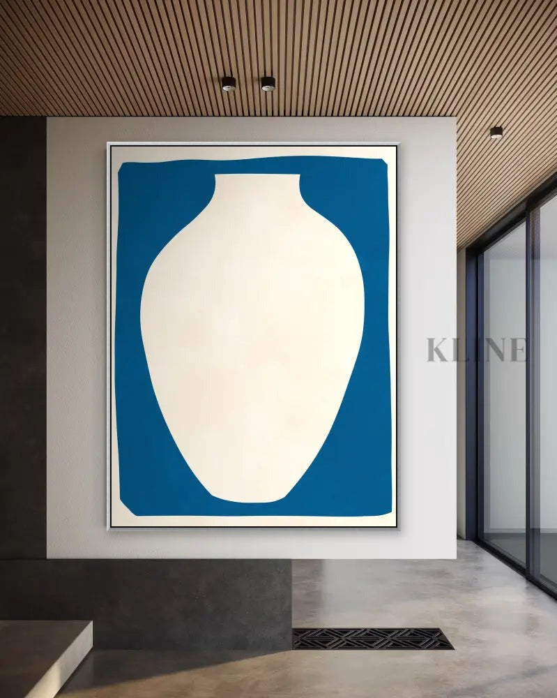 Vase on Blue Background 2 - Hand Painting