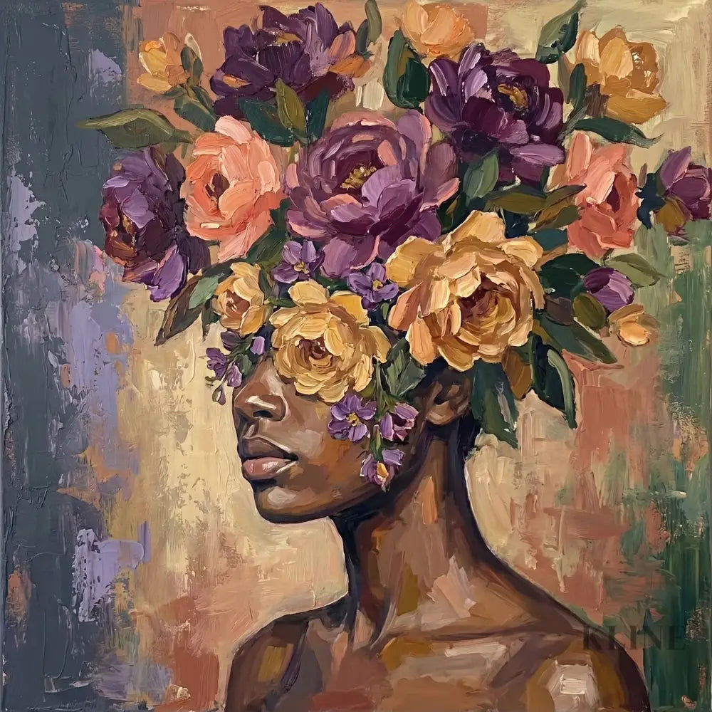 Velvet Bloom Reverie - Hand Painting 