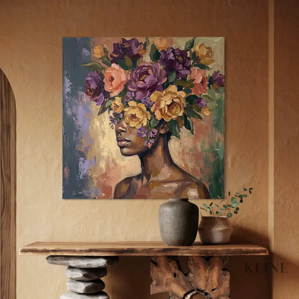 Velvet Bloom Reverie - Hand Painting 