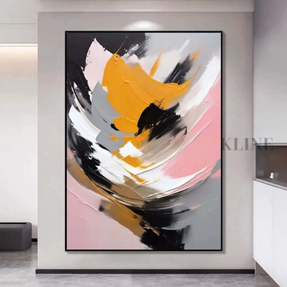 Vibrant Interplay of Pink - Hand Painting