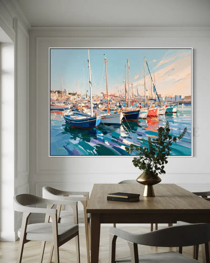 Vibrant Marina - Hand Painting