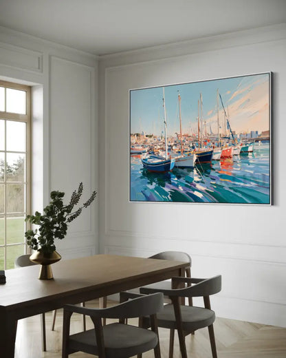 Vibrant Marina - Hand Painting