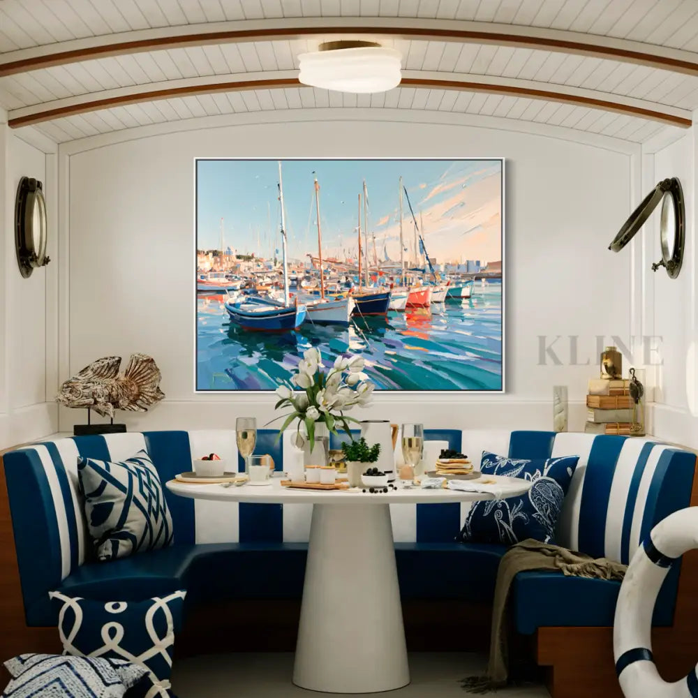 Vibrant Marina - Hand Painting
