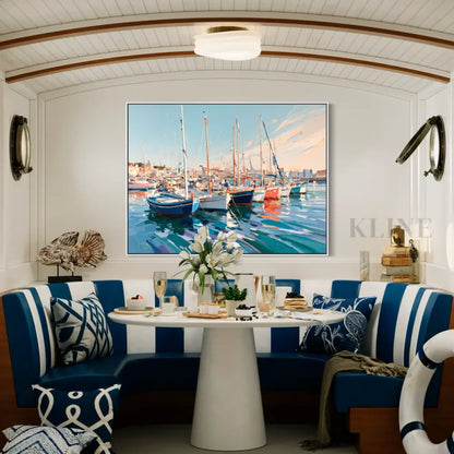 Vibrant Marina - Hand Painting