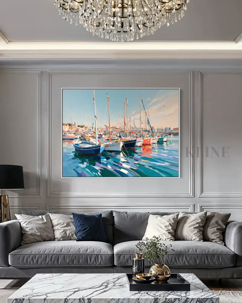Vibrant Marina - Hand Painting
