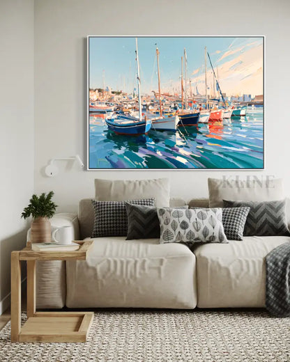 Vibrant Marina - Hand Painting