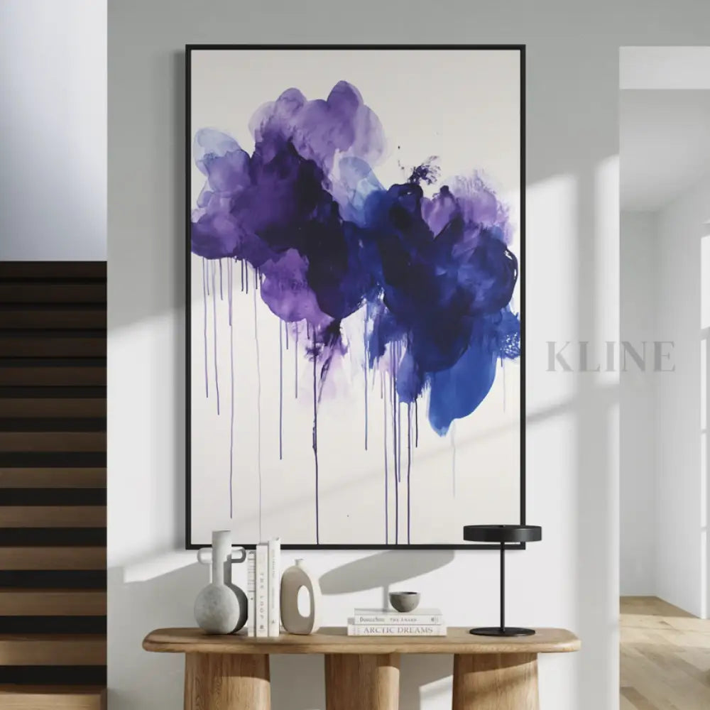 Violet Bloom Abstract - Hand Painting Arte della parete per salotto