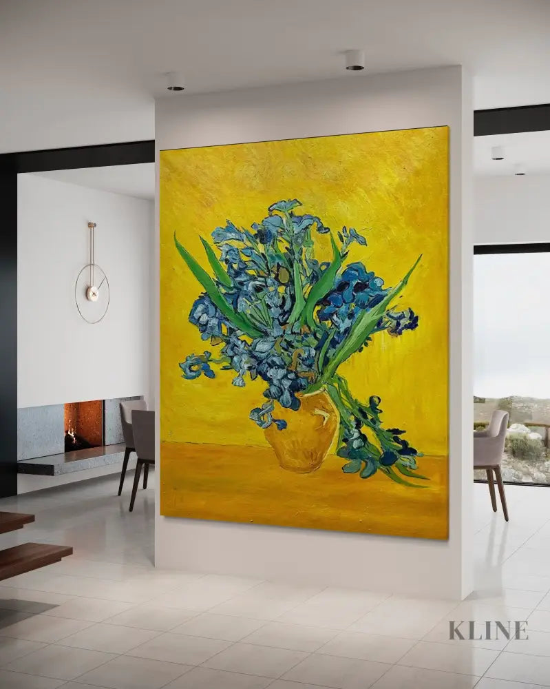 Violet Flame on Gold - Hand Painting Purple Wall Art