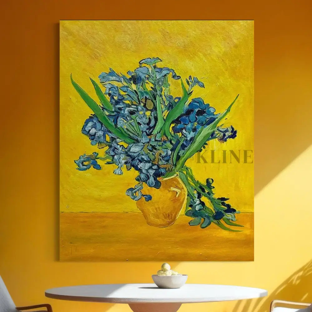 Violet Flame on Gold - Hand Painting Arte della parete della sala da pranzo